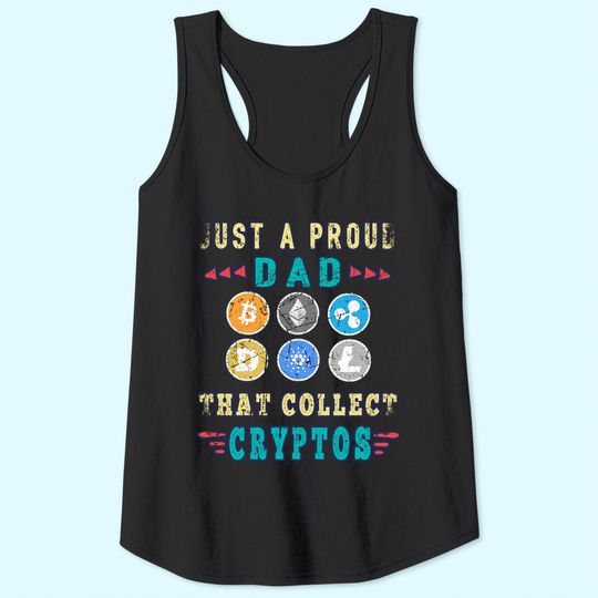 Crypto Dad Bitcoin Coin Hodl Funny Cryptocurrency Papa Tank Top