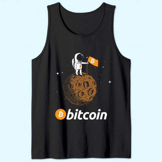 Bitcoin BTC Crypto to the Moon Tank Top Featuring Astronaut Tank Top
