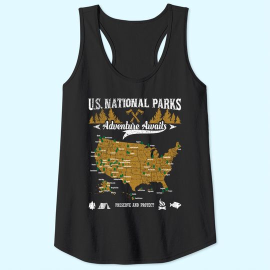 US National Parks Adventure Awaits - Hiking & Camping Lover Tank Top