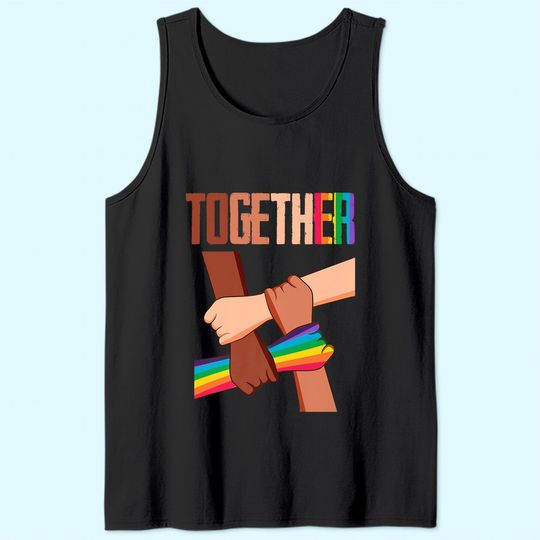 Equality Social Justice Human Rights Together Rainbow Hands Tank Top