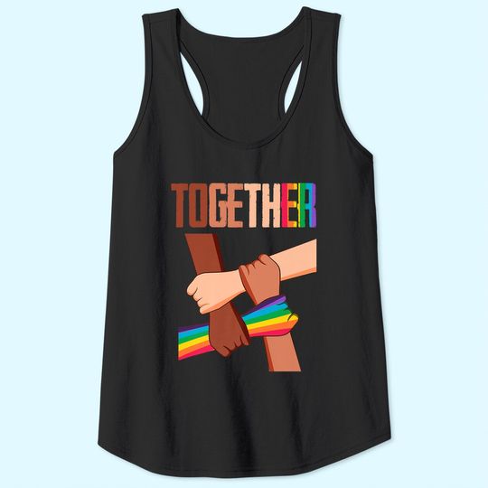 Equality Social Justice Human Rights Together Rainbow Hands Tank Top