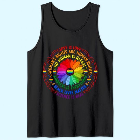 Rainbow Black Lives Matter Science LGBT Pride Flower Tank Top