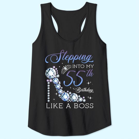 Stepping Into 55th Birthday Born 1965 Gifts 55 Years Old Tank Top
