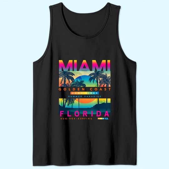 Miami Men's Tank Top Colorful Sunrise