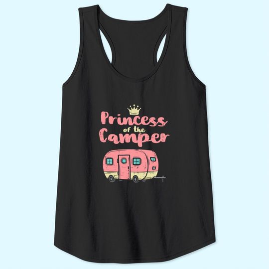 Princess Of Camper Cute Camping Van Trailer RV Kids Girls Tank Top