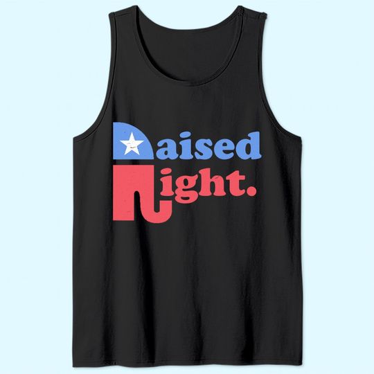 Raised Right Republican Elephant Retro Style Distressed Gift Tank Top