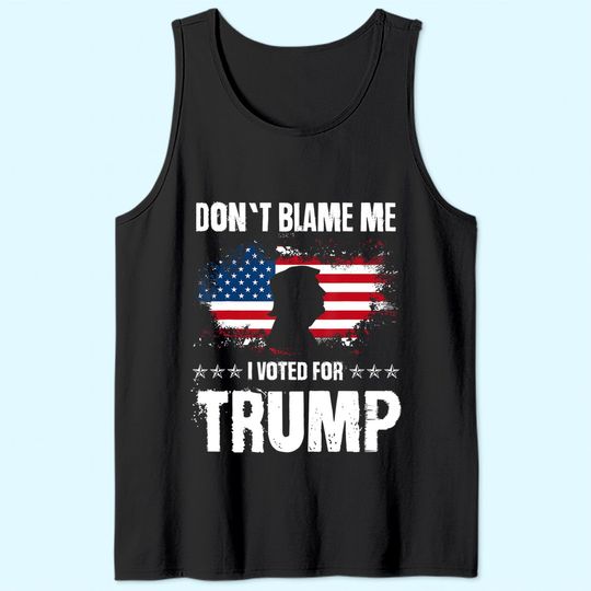 Retro I Voted For Trump Flag Made In Usa, Don't Blame Me Tank Top