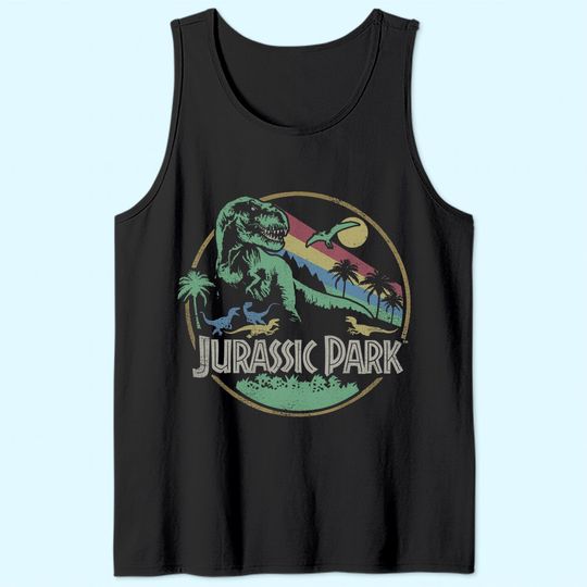 Retro Jurassic Park Darken  Tank Top