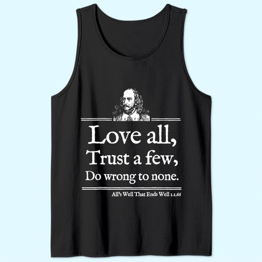 Love All Shakespeare Quote Tank Top