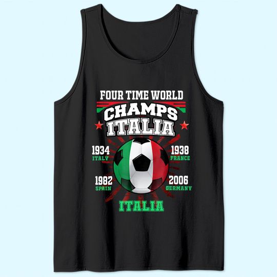 Italy Football Tank Top with Cup Years for Fans
