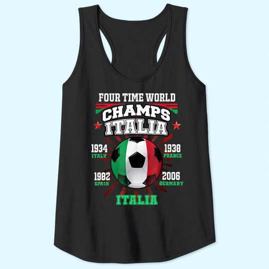 Italy Football Tank Top with Cup Years for Fans