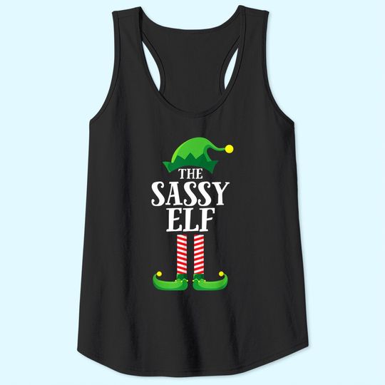 Sassy Elf Matching Family Group Christmas Party Pajama Tank Top