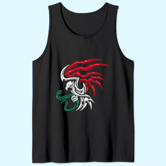 Mexico Flag - Mexican Coat of Arms Tribal Style Tank Top