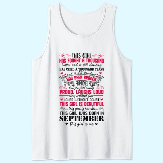 This Girl Has Fought A Thousand Battles Born In September Tank Top