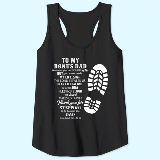 Bonus Dad Fathers Day Gift from Stepdad for Daughter Son Tank Top