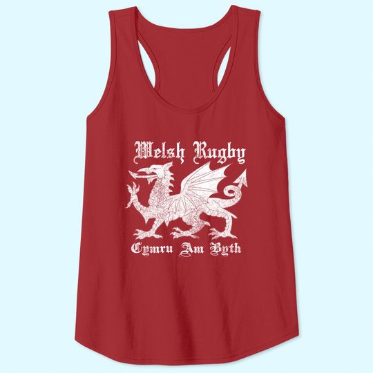 Vintage Welsh Rugby Tank Top or Gift | Wales Rugby Football Top Tank Top