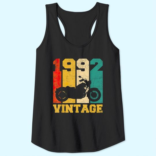 29 Years Old Gifts Vintage 1992 Motorcycle 29th Birthday Tank Top