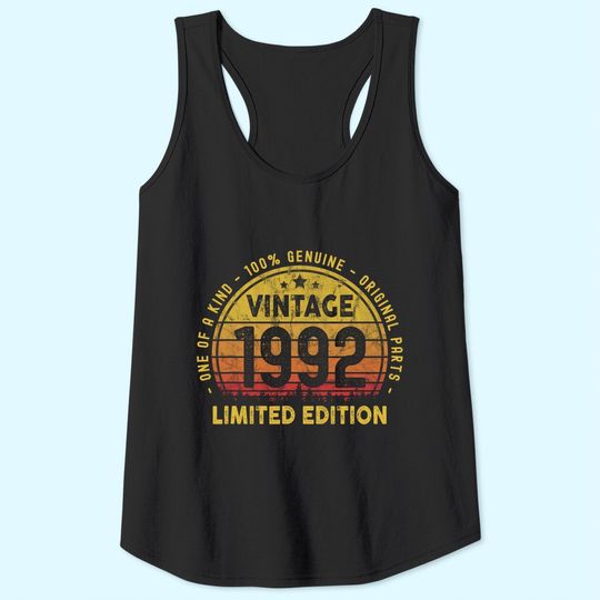 Born In 1992 Vintage 29th Birthday Gift Turning 29 year Old Tank Top