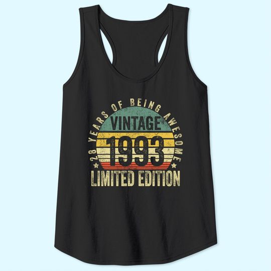 28 Year Old Gifts Vintage 1993 Limited Edition 28th Birthday Tank Top