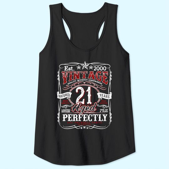 Vintage 21st Birthday 2000 Limited Edition Born In 2000 Tank Top