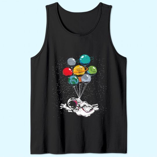 Space Travel Astronaut Kids Planets Balloons Space Science Tank Top