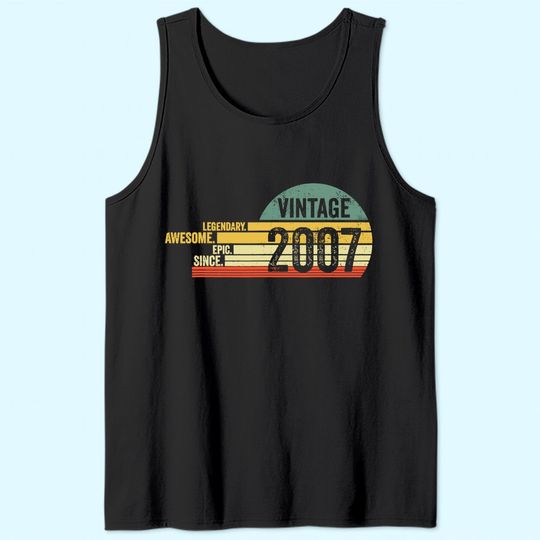14 Year Old Legendary Vintage Awesome Birthday 2007 Tank Top