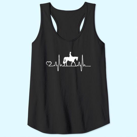 Horse Heartbeat Dressage Gift For Women and Girls Graphic Tank Top