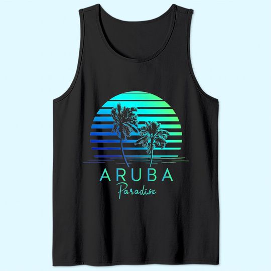 Aruba Beach Tropical Vibes Vacation Souvenir Tank Top
