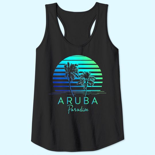Aruba Beach Tropical Vibes Vacation Souvenir Tank Top