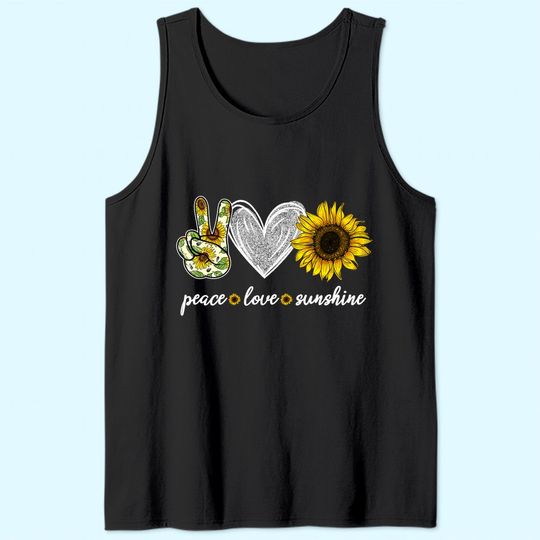 Peace Love Sunshine Sunflower Hippie Sunflower Lover Tank Top