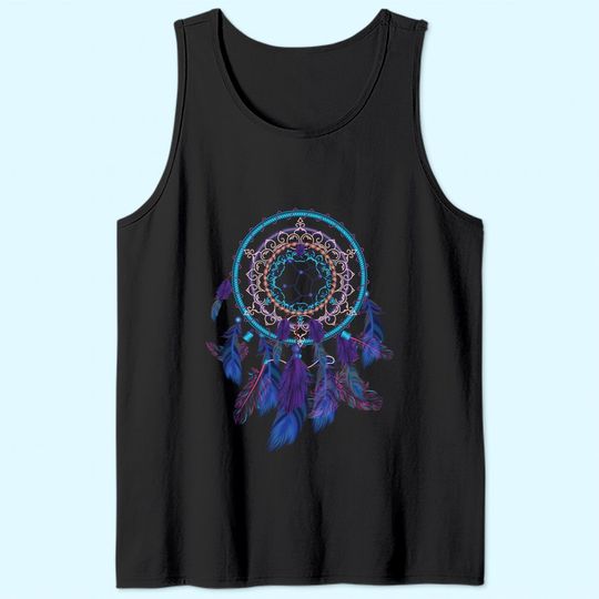 Colorful Dreamcatcher Feathers Tribal Native American Indian Tank Top
