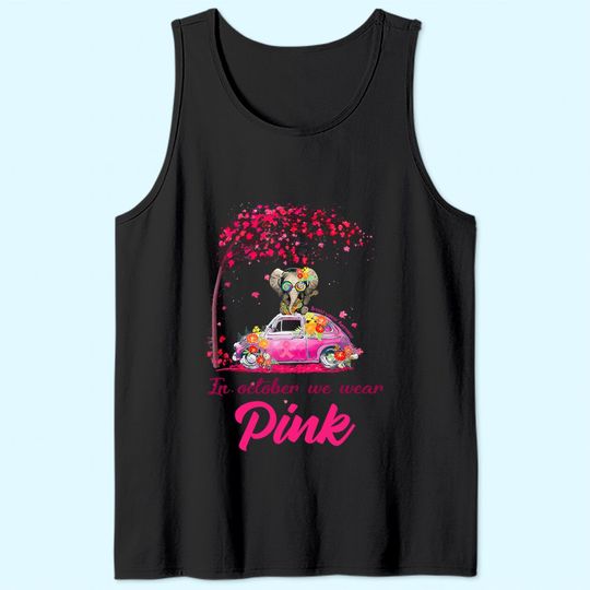In October We Wear Pink Elephant Truck Breast Cancer Tank Top
