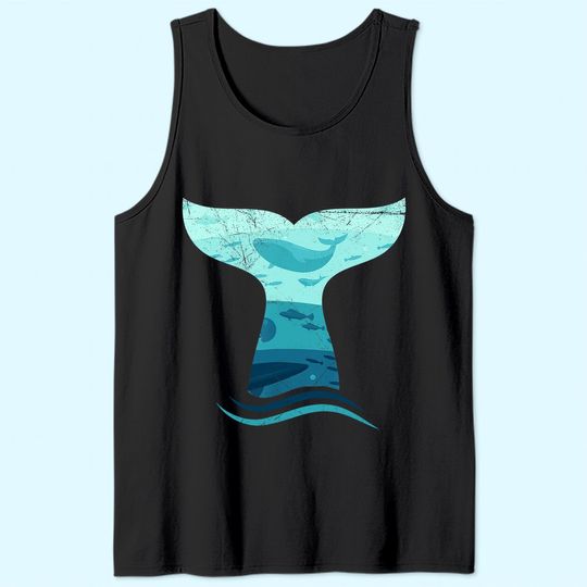 Whale Tail in Waves Orca Ocean Tank Top