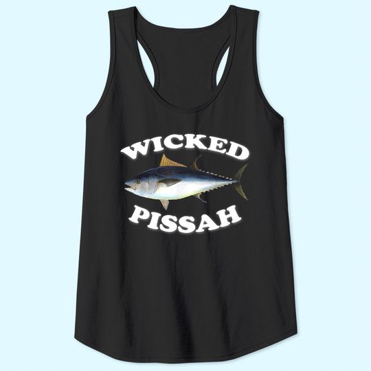 Wicked Pissah Bluefin Tuna Illustration Fishing Angler Gear Tank Top