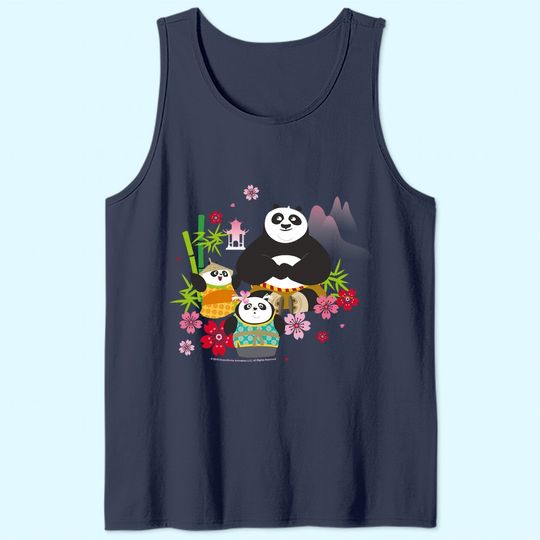 Kung Fu Panda Po And Pandas Floral Tank Top