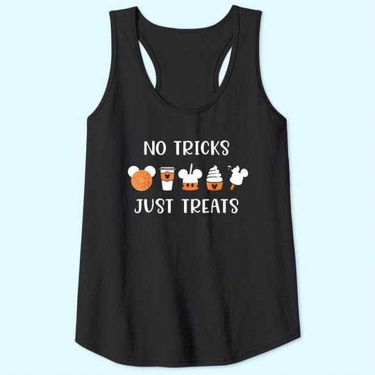 Funny Halloween No Tricks Just Treats Pumpkin Spice Tank Top