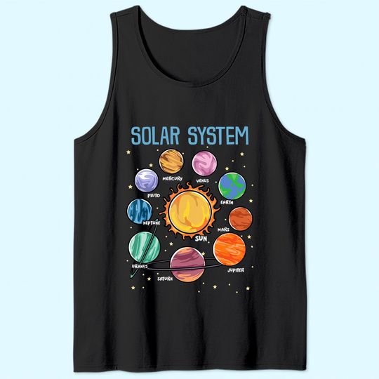 Solar System Planets Science Space Boys Girls STEM Kids Tank Top