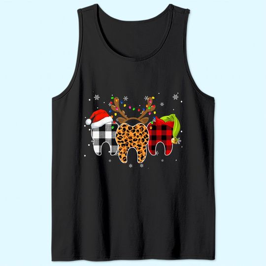 Merry Christmas Tooth Costume Dental Assistant Xmas Tank Top