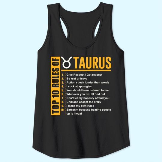 Top 10 Rules Of Taurus Zodiac Tank Top