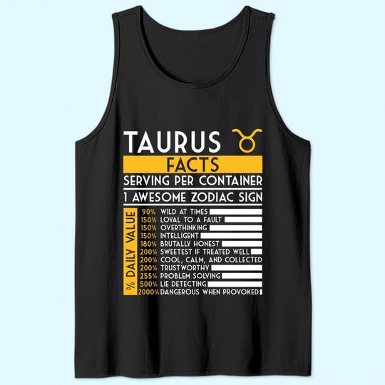 Taurus Facts Zodiac Horoscope Tank Top
