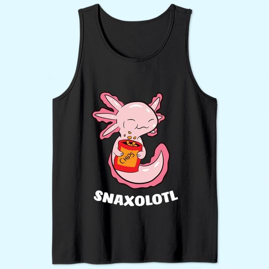 Axolotl Lover Snaxolotl Kawaii Axolotl Food Sweets Tank Top