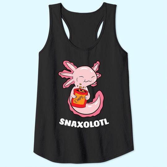 Axolotl Lover Snaxolotl Kawaii Axolotl Food Sweets Tank Top