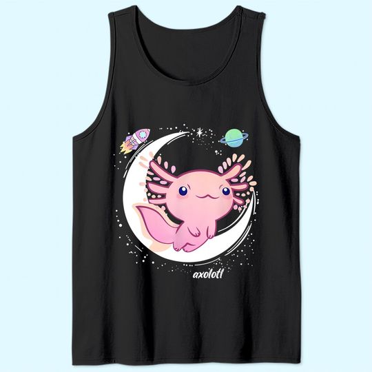 Space Axolotl Kawaii Tank Top Pastel Goth | Japan Anime Comic Tank Top