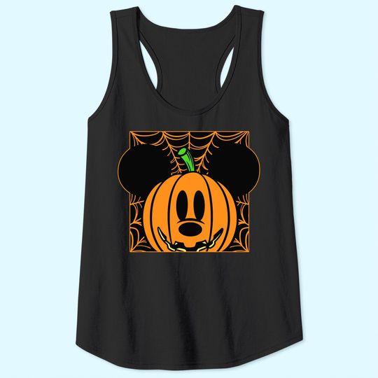 Mickey Mouse Pumpkin Web Halloween Tank Top