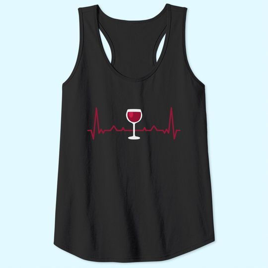 Wine Lover Heartbeat Tank Top