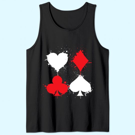 Playing Cards Poker Heart Spade All In Club Tank Top
