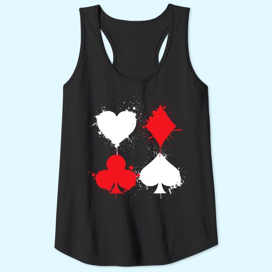 Playing Cards Poker Heart Spade All In Club Tank Top