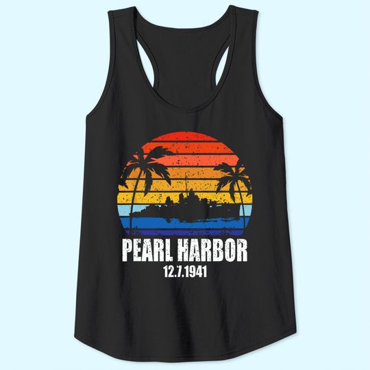 Vintage Pearl Harbor Sunset 80th Anniversary Tank Top