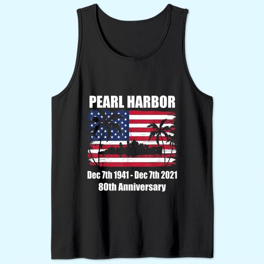 Vintage Pearl Harbor 80th Anniversary Flag Tank Top