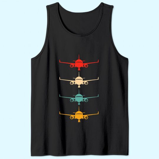 Aviation Airplane Flying Airline Funny Vintage Pilot Tank Top